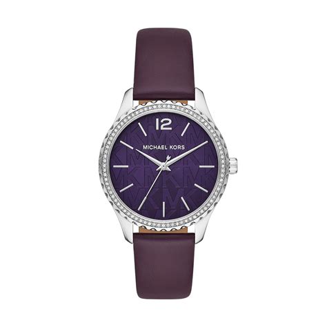 michael kors purple leather band|Amazon.com: Michael Kors Purple Watch.